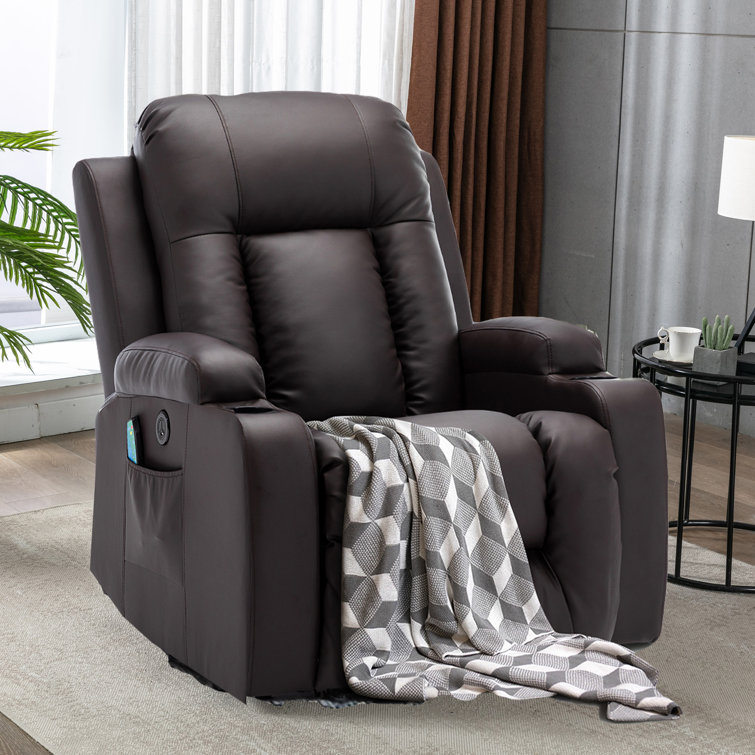 Latitude Run Leather Electric Power Lift Recliner Chair with